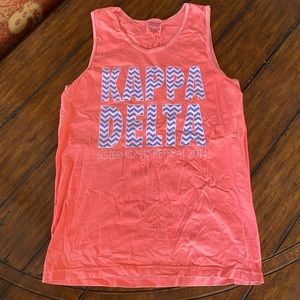 Comfort colors Kappa Delta tank neon sisterhood